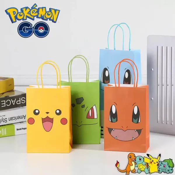 Pikachu Holiday Gift Bag - Festive Pokemon Cartoon Packaging