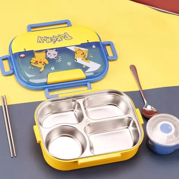 Pokemon Pikachu Cartoon Japanese Bento Lunch Box - Stainless Steel Insulated