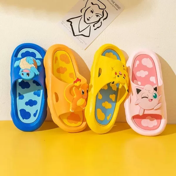 Pokemon Pikachu Flip Flop Slippers - Boys and Girls Summer Home Shoes