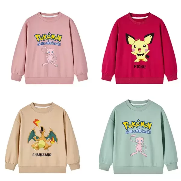 Pokemon Pikachu Kids' Long Sleeve Sweatshirt - Boys & Girls, Spring & Autumn