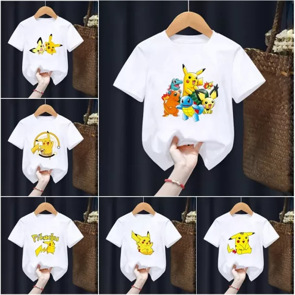 Pokemon Pikachu Kids' T-Shirt - Anime Cartoon, Casual Tee