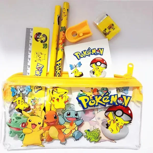 Pokemon Pikachu Pencil Bag Set - Cartoon Stationery and Student Gift