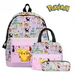 Pink Pokemon Pikachu and Eevee School Backpacks - Anime Kids Bags