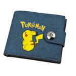 Canvas Pokemon Wallet - Pikachu, Ash, Snorlax, Bulbasaur, Squirtle, Jigglypuff, Charmander Design, Boys' Gift