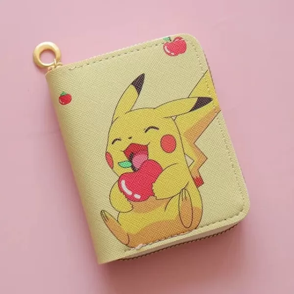 Kawaii Pikachu Wallet - Anime Coin Purse, Leather, Girls' Gift